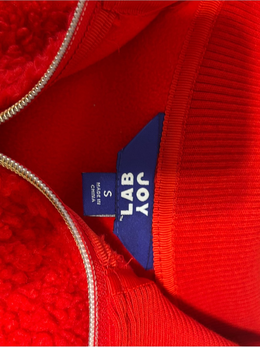 JoyLab Bright Red Sherpa Quarter-Zip Pullover - Picture 2 of 2